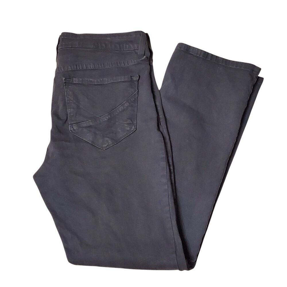 NYDJ Jeans Straight Womens Sz 16P Black Jeans Denim Slimming Lift Tuck Petite